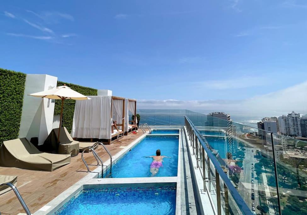 Barranco Piso 18 Vista Al Mar Piscina Jacuzzi Gym Apartment Lima Luaran gambar